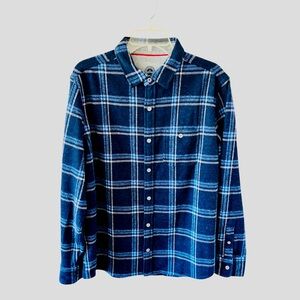 Flag & Anthem New Flannel Shirt Blue Plaid Large Fall 2024